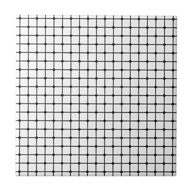 Black and White Pattern  Ceramic Tile (Front)