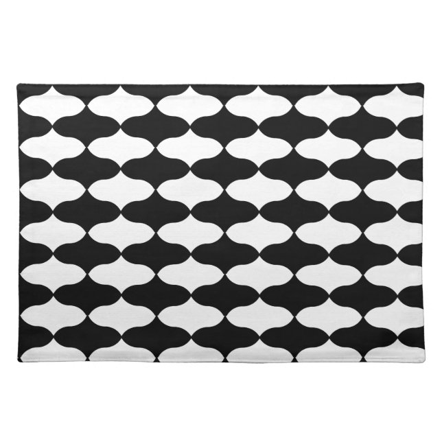 Black and White Pattern Cloth Placemat (Front)