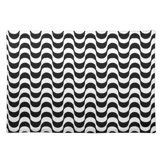 black and white pattern, copacabana placemat (Front)