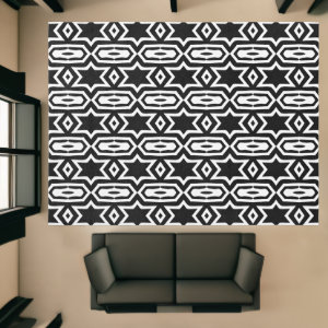 Black and White Pattern CoraValiana Rug
