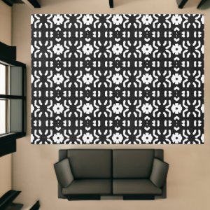 Black and White Pattern CoraValiana Rug