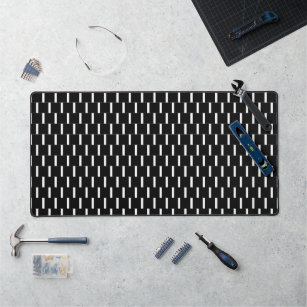 Black and white pattern desk mat
