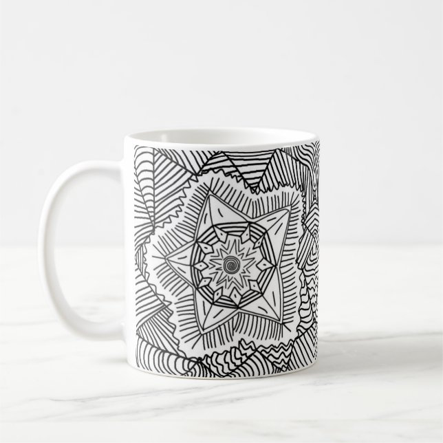 Black and white pattern mug (Left)