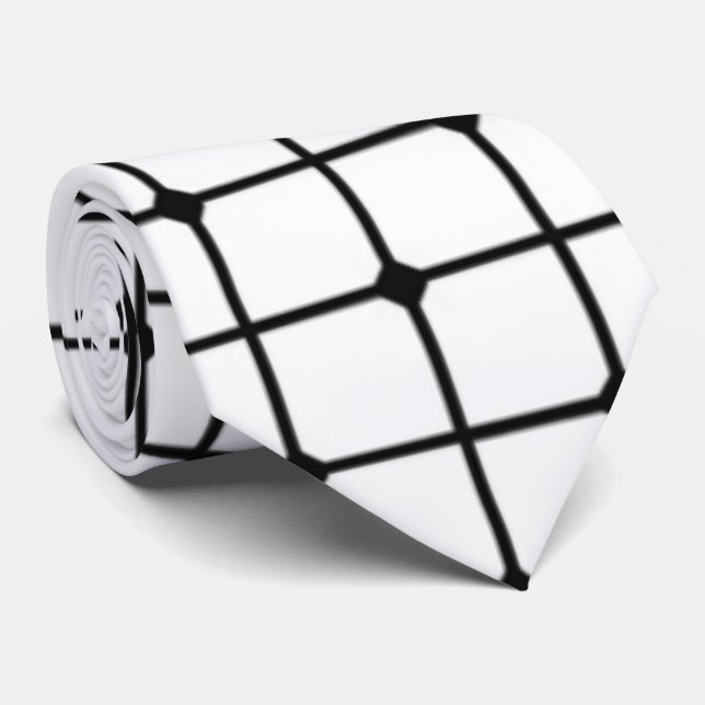 Black and White Pattern  Neck Tie (Rolled)