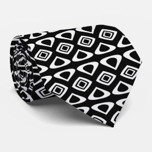 Black and White Pattern Neck Tie