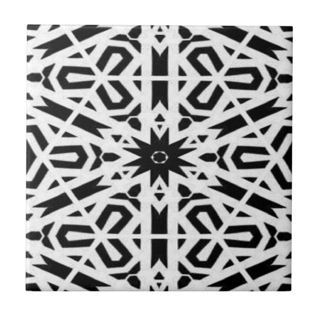 Black and white pattern on ceramic tile (Front)