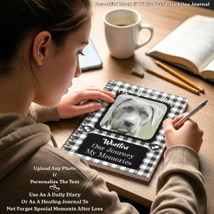 Black and White Pattern Pet Photo Memorial Journal