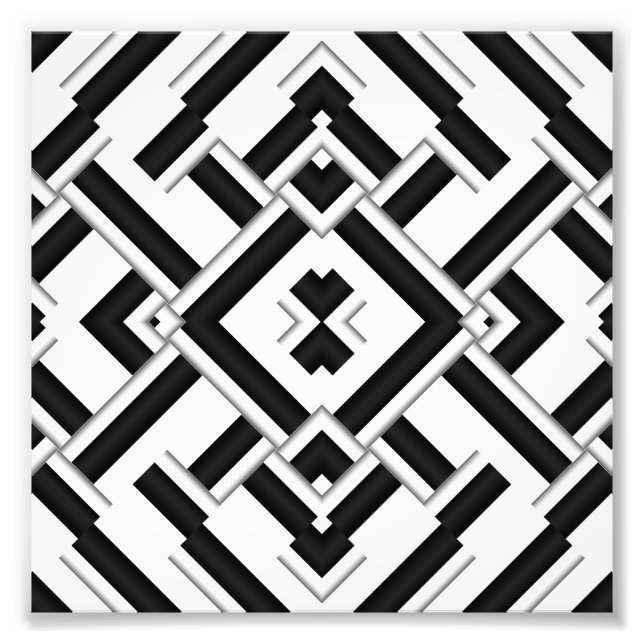 Black and White Pattern Photo Print (Front)