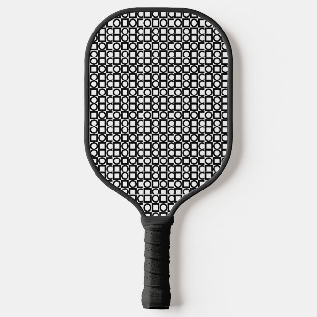 Black and White Pattern Pickleball Paddle (Back)