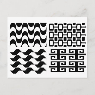 Black and white pattern postcard