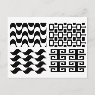 Black and white pattern postcard