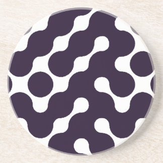 Black and white pattern sandstone coaster