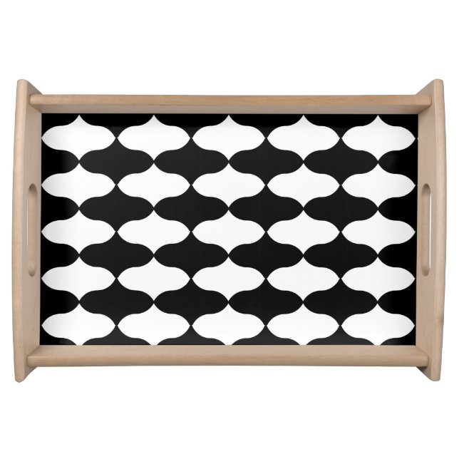 Black and White Pattern Serving Tray (Front)