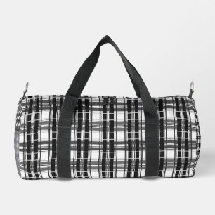 Black and white pattern Tartan geometry checkered Duffle Bag