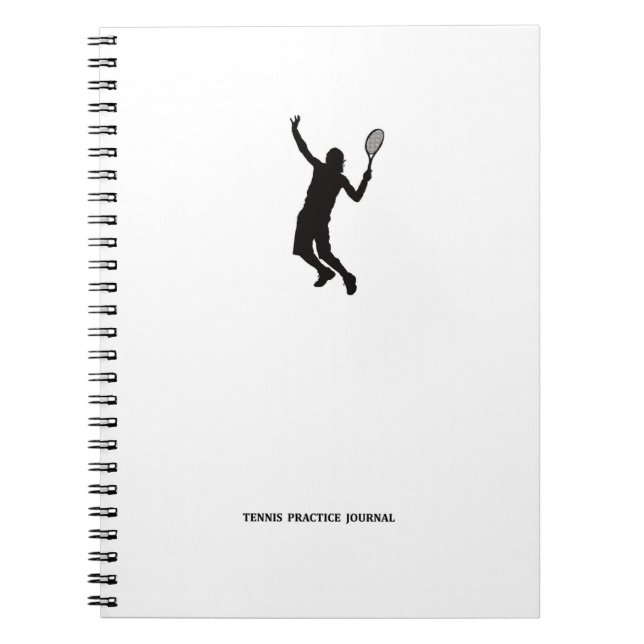 Black and White Pattern Tennis Practice Journal  (Front)