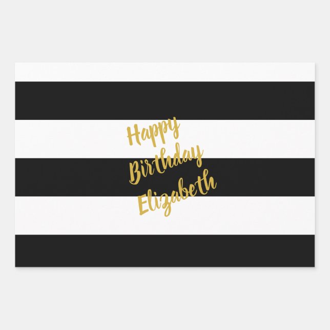 Black and White Pattern Wrapping Paper Sheets (Front)