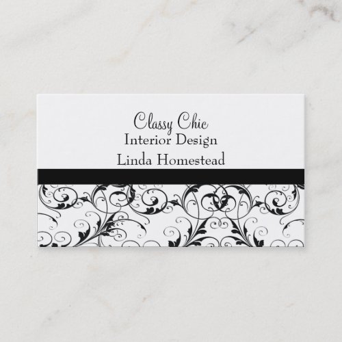 Black and White Patterned Business Card