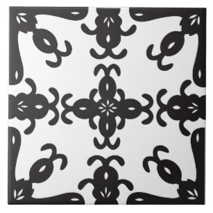Black and White Patterned Kitchen / Bathroom Tile