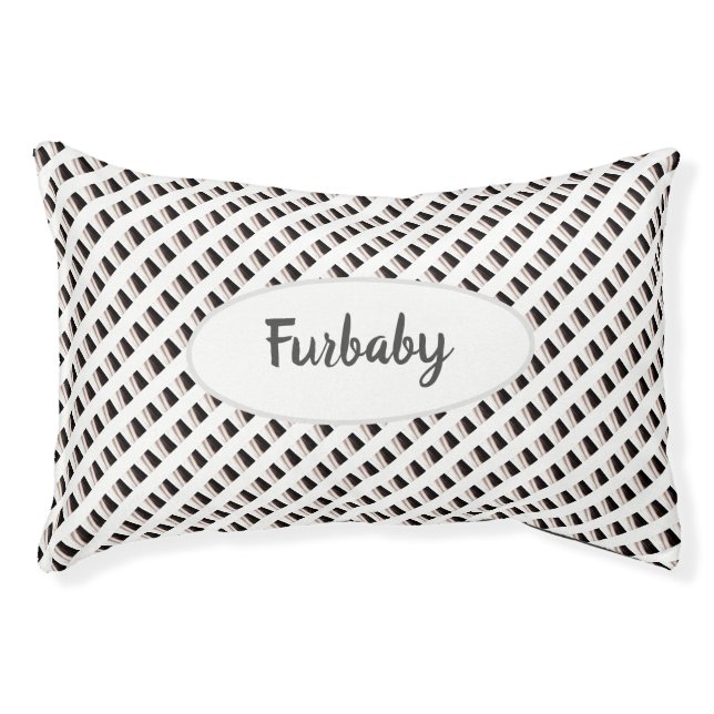 Black and White Patterned Pet Bed (Front)