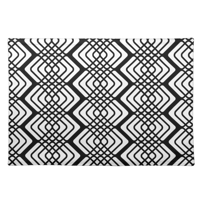 Black and White Patterned Placemat (Front)