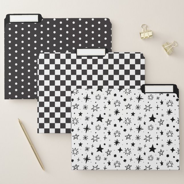 Black and White Patterns File Folder (Set)