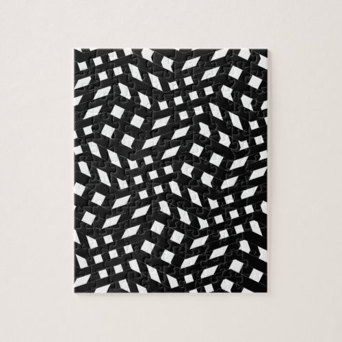 Black And White Patterns Zig Zag Zebra Stripes Jigsaw Puzzle
