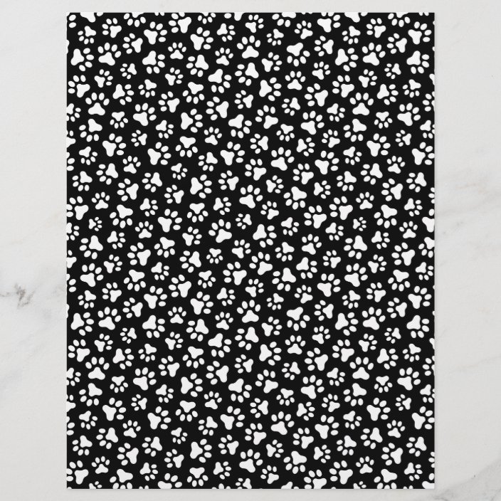 black-and-white-paw-print-pattern-scrapbook-paper-zazzle