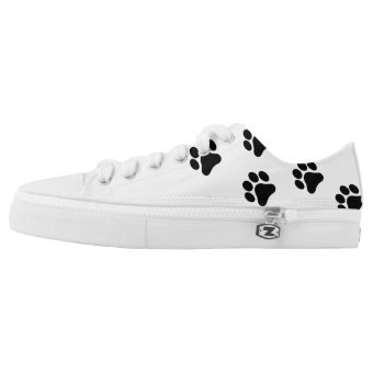 Black and White Paw Print Pattern Shoes | Zazzle