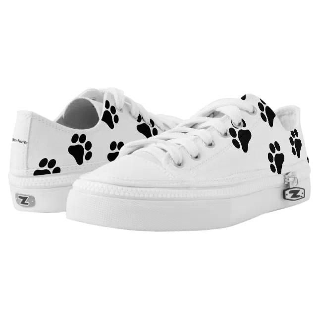 Black and White Paw Print Pattern Shoes | Zazzle