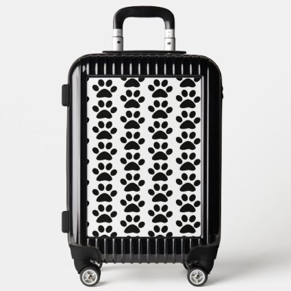 Black and White Paw Print Pattern Ugo Carry-on Bag