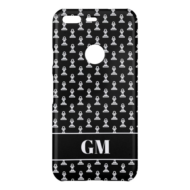 Black and white pawn chess piece custom Android Uncommon Google Pixel Case (Back)