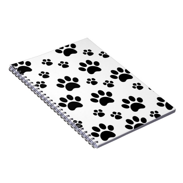 Black and White Pawprint Notebook (Right Side)