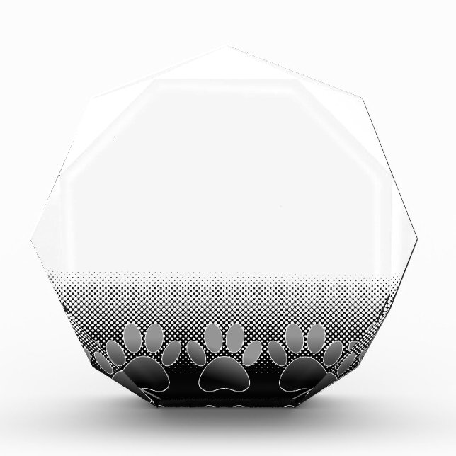Black And White Paws Gradient Background Award (Front)
