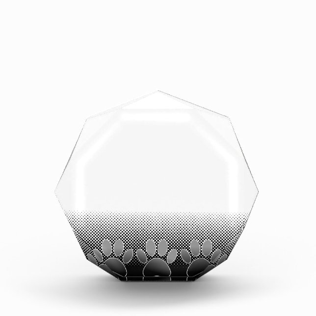 Black And White Paws Gradient Background Award (Front)