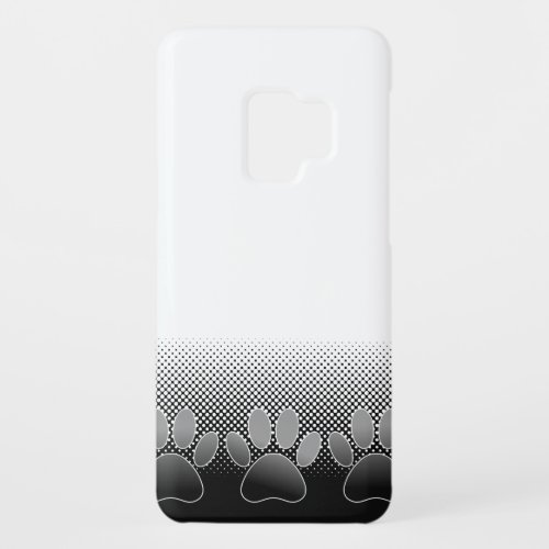 Black And White Paws Gradient Background Case_Mate Samsung Galaxy S9 Case