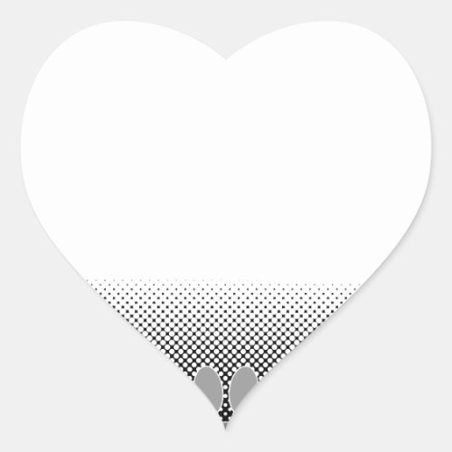 Black And White Paws Gradient Background Heart Sticker