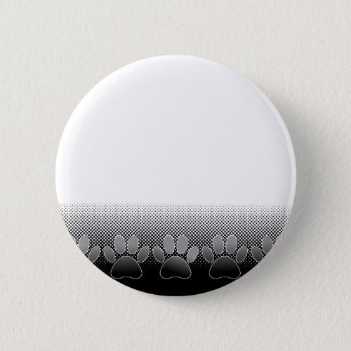 Black And White Paws Gradient Background Pinback Button