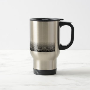 Black And White Paws Gradient Background Travel Mug