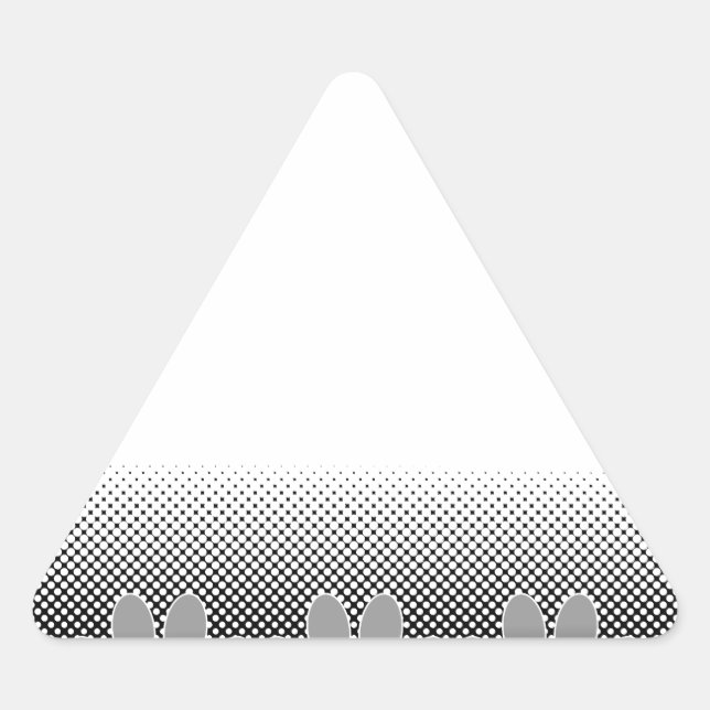 Black And White Paws Gradient Background Triangle Sticker (Front)