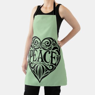 BLACK AND WHITE PEACE HEART