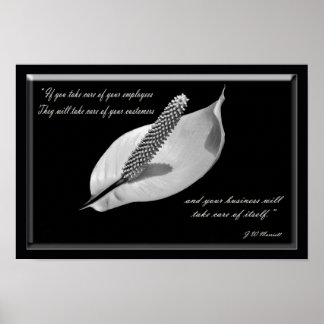 black and white peace lily poster