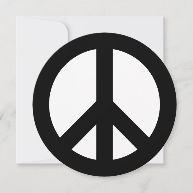 Black and White Peace Sign Invitation (Front)