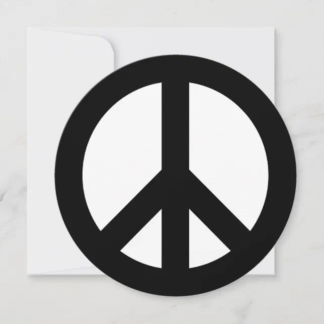 Black and White Peace Sign Invitation | Zazzle