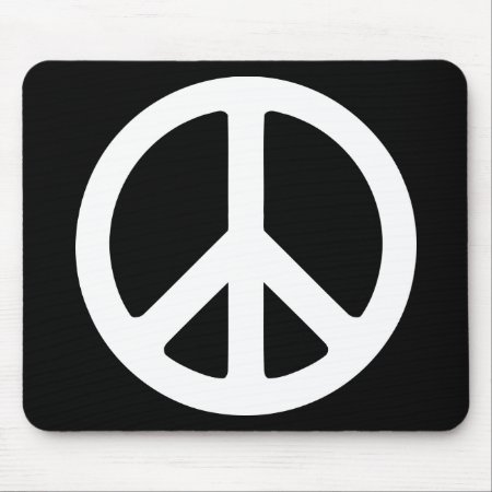 Black And White Peace Sign Mouse Pad