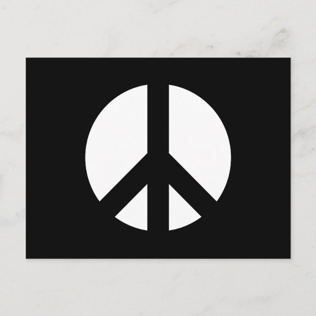 Black and White Peace Sign Postcard (Front)