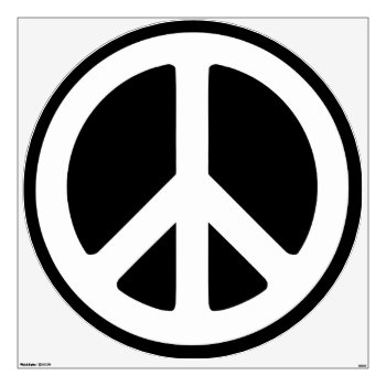 Black And White Peace Sign Wall Sticker by peacegifts at Zazzle