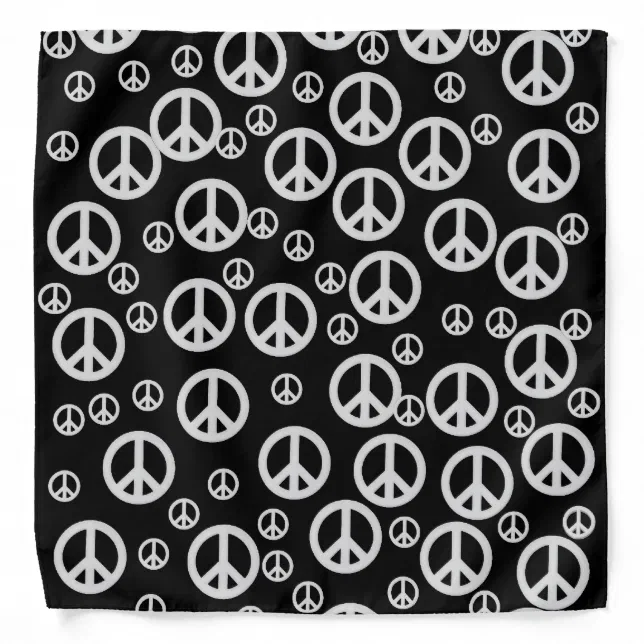 Black and White Peace Signs Bandana | Zazzle