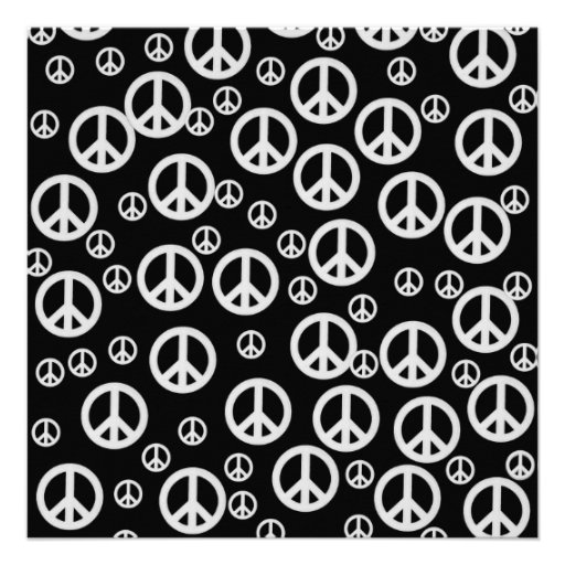 Black and White Peace Signs Custom Announcements | Zazzle