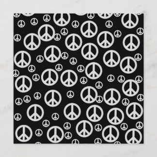 Black and White Peace Signs Invitation