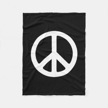 Black And White Peace Symbol Fleece Blanket by peacegifts at Zazzle